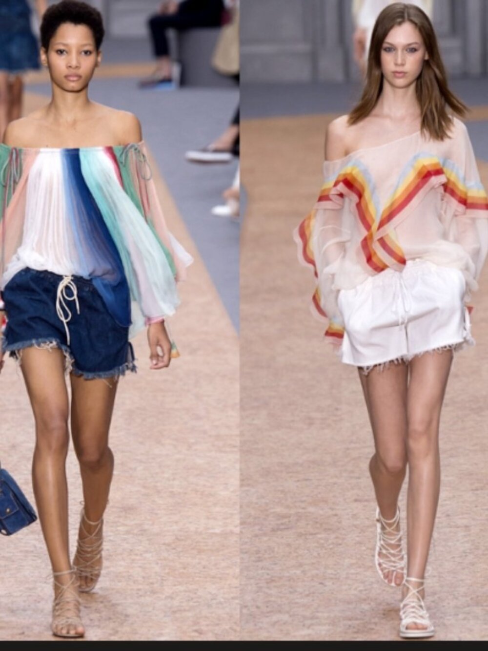 chloe 2016 spring summer runway denim shorts